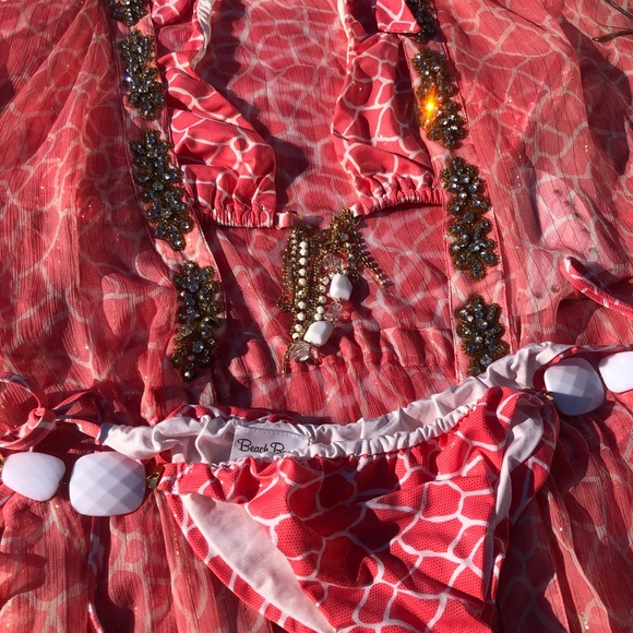 NWT beach bunny bikini ๐ giraffe ๐ฆ glitter in the air size M set - Picture 5 of 16